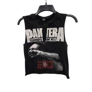 Vintage Y2K Pantera Vulgar Display of Power Cowboys From Hell Cut Off Shirt S